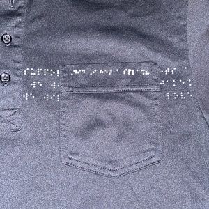 🦯Rare NWOT Travis Mathew Braille black polo